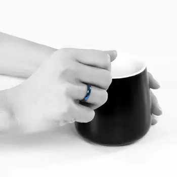 Eamti 2/4mm Titano žiedas Poliruoti Mėlyna Vyrų ir Moterų Kietas Žiedai Šalies Unisex Vestuvių Juostoje Pora Papuošalai Meilės Dovana