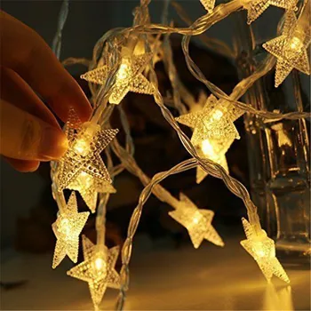 ECLH 3M 20 Led Žvaigždės Formos LED Pasakų String Žibintai Kūdikių Namų Dekoro Apšvietimo, Kalėdų, Vestuvių Šventės atributas Apdaila