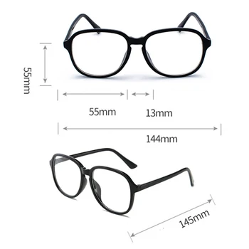 Elbru Mados apvalūs akiniai Juodi rėmeliai Moterų Akinių trumparegystė akiniai, Akinių Rėmeliai Su Dioptrijomis -0.5 1.0 1.5 2.0 2.5~6.0