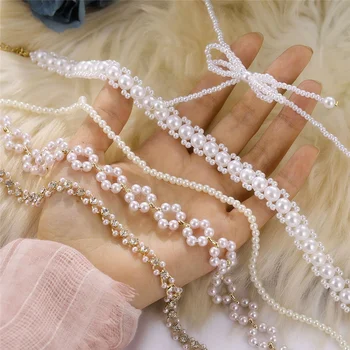 Elegantiška White Pearl Gėlių Choker Karoliai Moterų Mados Širdies Drugelis Karoliai Kristalų Trumpos Grandinės Juvelyrikos vestuvių Dovanos