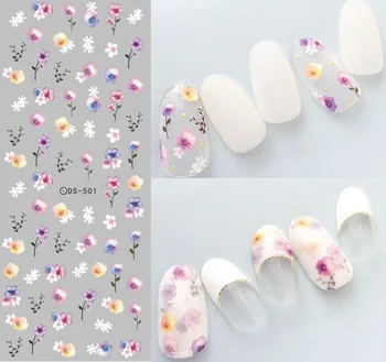 Elegantiškas Gėlių Nagai Meno Manikiūro Vandens Decal Papuošalų Dizaino Vandens Perdavimo Nagų Lipduką Už Nagai, Grožio Patarimai