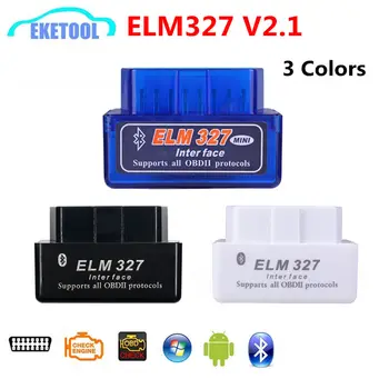 ELM327 V2.1 Bluetooth OBD OBD2 Kodo Skaitytuvas CAN MAGISTRALĖ Palaiko Multi-Markės Automobilių Kelių Kalbų ELM 327 BT V2.1 Veikia 