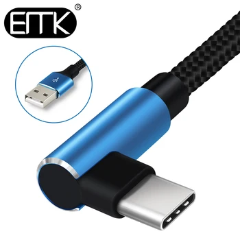 EMK 90 laipsnių USB C Tipo Kabelis USB-C Kabelio Tipas-C Greito Įkrovimo Laidą 