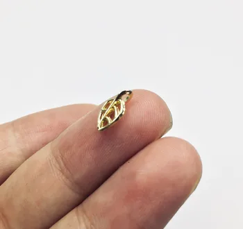 Eruifa 20pcs 10*5 mm Mini Lapų aukso/Sidabro padengtą Cinko lydinys, Pakabukai Pakabukas Papuošalai 