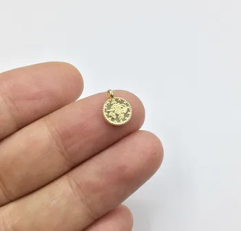 Eruifa 20pcs 8mm Mini Monetos, aukso/Sidabro padengtą Cinko lydinys, Pakabukai Pakabukas Papuošalai 