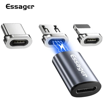 Essager Micro USB C Tipo Magnetinių Adapteris USBC moterį, Microusb Vyrų Konverteris Magnetas USB-C Tipo-C Jungtis, Skirta 