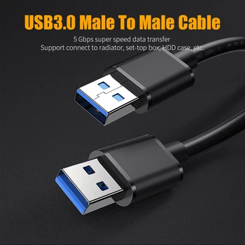 Essager USB Į USB 3.0 Išplėtimo Cable Type A Male Vyrų USB Extender Radiatorių Standžiojo Disko Webcom USB3.0 Extender 
