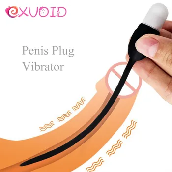EXVOID Varpos Plug Vibratorius Šlaplės Kateteris Dilatator Garsai Sekso žaisliukai Vyrams Vyrų Varpos Įdėkite Prietaisą Silikono Vibratorius Kulka