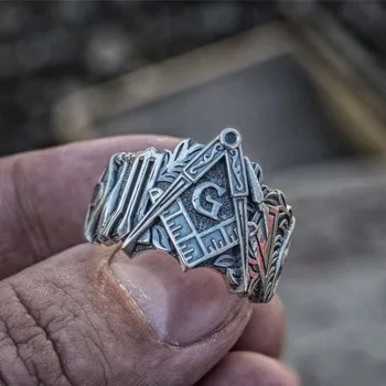 EYHIMD Vyrų Freemason Žiedas, Nerūdijančio Plieno, Masonų Simbolis Žiedai Masonai tamplieriai Papuošalai