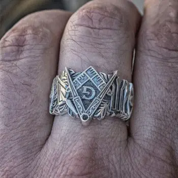 EYHIMD Vyrų Freemason Žiedas, Nerūdijančio Plieno, Masonų Simbolis Žiedai Masonai tamplieriai Papuošalai
