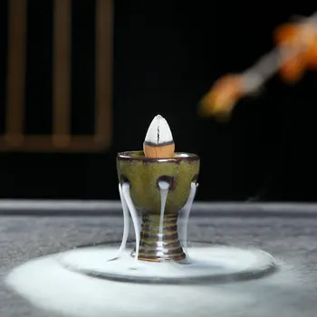 F Mini Keramikos Moliuskui Smilkalų Degiklis Nešiojamų Kalnų Vandens Kūgio Smilkalų Laikiklis su Refliukso Spurgų Papuošalai Namų Dekoro