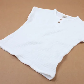 Fanshion lino plisuotos size80-130 vaikų marškinėliai 2018 m. vasaros kūdikių, mergaičių, berniukų marškinėliai vaikams, rūbai vaikams, trumpomis rankovėmis viršūnes