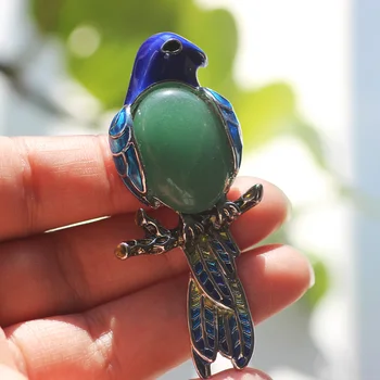 FARLENA Vintage Papuošalai Smeigtukai Gamtos Opal pusbrangių Akmenų emblemos Emalio Paukščių Sages Moterims, Papuošalai, aksesuarai,