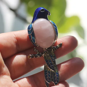 FARLENA Vintage Papuošalai Smeigtukai Gamtos Opal pusbrangių Akmenų emblemos Emalio Paukščių Sages Moterims, Papuošalai, aksesuarai,