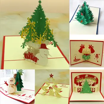 FAROOT 3D Pop-Up Atvirukai Linksmų Kalėdų Atviruką Kalėdų Dovanų Kortelės Kūrybos Kalėdiniai Atvirukai