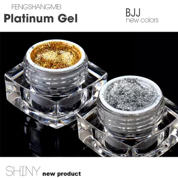 Fengshangmei 5g Metallic Gelio Nagų lako Putojantis Ilgalaikio UV Gelio Lak Lako Dažų Platinum Hybrid Lakai