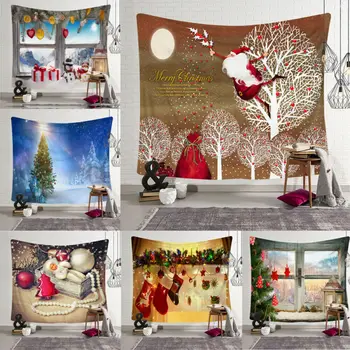 Festivalis Kalėdų Spausdinti Gobelenas Mados Kalėdos Juokingas Mielas Išspausdinti Medį Sienos Kabo Psichodelinio Gobelenas Namuose Harmoningą Dekoras