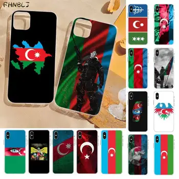 FHNBLJ Azerbaidžano buta vėliavos Dangtelis Juodas Minkštas Apvalkalas Telefono dėklas Skirtas iphone 12pro max 8 7 6 6S Plus X 5S SE 2020 XR 11 pro XS MAX