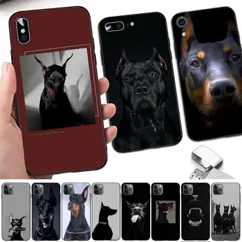 FHNBLJ Doberman gyvūnų šunų Telefono dėklas skirtas iPhone 8 7 6 6S Plus X 5S SE 2020 XR 11 12 pro XS MAX