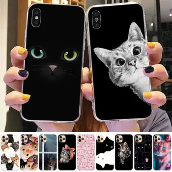 FHNBLJ Katė Mielas Kačiukas Catling Telefono dėklas skirtas iPhone 8 7 6 6S Plus X 5S SE 2020 XR 11 12 pro XS MAX
