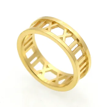 Fine Jewelry Aukščiausios Kokybės Romos Numeris Žiedas Mados Moterų Žiedai Moterims Nerūdijančio Plieno Papuošalai Mergina, Juvelyriniai Dirbiniai Didmeninė
