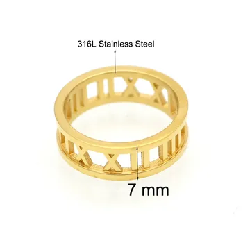 Fine Jewelry Aukščiausios Kokybės Romos Numeris Žiedas Mados Moterų Žiedai Moterims Nerūdijančio Plieno Papuošalai Mergina, Juvelyriniai Dirbiniai Didmeninė