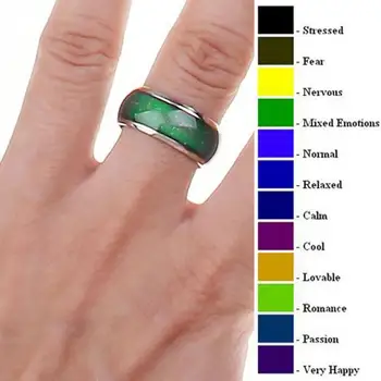 Fine Jewelry Nuotaika Žiedo Spalvą Emocija, Jausmas, Nuotaika Žiedas Permainingi Juosta Temperatūra Žiedas