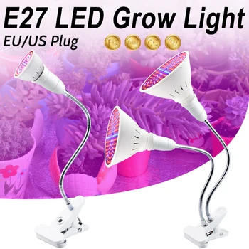 Fito Lempa Led Full spectrum LED E27 Augti Šviesos ES MUMS Plug Augalų Lempos Patalpų Fitolamp Sodinukai, Gėlių Fitolampy Augti Palapinę Lauke