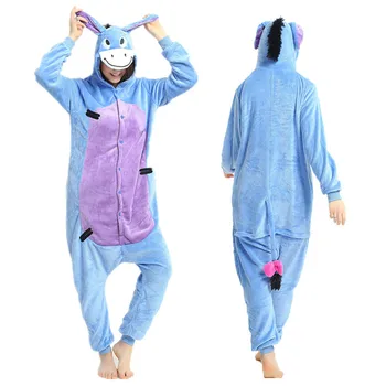 Flanelė Suaugusiųjų Gyvūnų pijama Vienaragis pižama moterims Unisex Homewear Minkštas patogus Sleepwear Gobtuvu Onsie Totoro panda