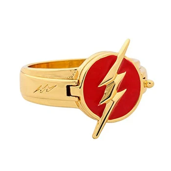 Flash Piršto Žiedą, Vyrams, Moterims, Cosplay Papuošalai Metaliniais Žiedais, Superhero Žaibo Simbolis Žiedas Priedai ( Gali Būti Atidarytas)