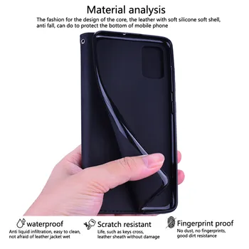 Flip Case For Samsung A10 A20 A30 A40 A50S A21 A31 A41 A51 A71 A81 A91 Magnetinio Verslo Odos Piniginės 