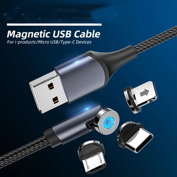 FONKEN Magnetinio Kabelis USB C Kabelio 540 Pasukti Kabelis Mobiliojo ryšio Telefonų Įkrovikliai, Micro USB Magnetas Įkrovimo Kabelis Iphone Įkroviklio Kabelį