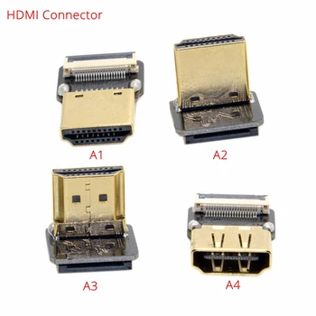 FPV HDMI Plokščias Juostelės Kabelis AUKŠTYN/Žemyn Kampu Micro HDMI į HDMI 90 Laipsnių Lankstus Hdmi Juostelės Kabelis Pin 20pin Kištukas-HDMI Aviečių 4