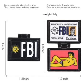FTB sagė vizitinę kortelę specialusis agentas Simpsonų X-Kalkių sagė įdomus animaciją emalio ID kortelės ženklelis kailis sagė punk papuošalai dovana