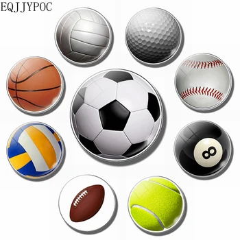 Futbolo šaldytuvas magnetas, Krepšinio, teniso, regbio tinklinio, golfo 30MM šaldytuvas magnetai, judesio šaldytuvas lipdukas Namų Dekoro Dovanos