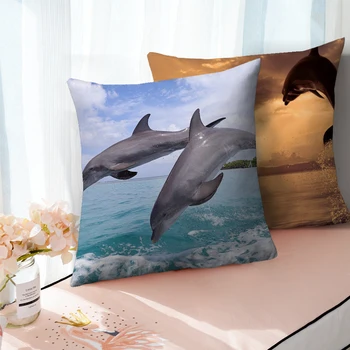Fuwatacchi Mielas Delfinų Pagalvėlių Apvalkalus Sofa-Lova, Namų Kėdė, Dekoratyvinis Jūros Žuvų Pagalvės Dangtelis Naujas 2019 Aikštėje Užvalkalas