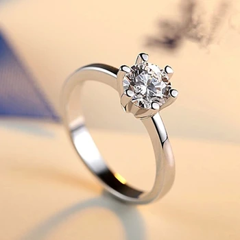 Gamintojas didmeninės 6 letena aukso spalvos žiedas Austrijos kristalų cirkonis žiedas Kalėdų dovana vestuvių moterų lady papuošalai, žiedai, r096