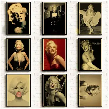 Garsioji aktorė Marilyn Monroe Senovinių Plakatų Namų/Baras/Gyvenimo Dekoro kraft Popieriaus, aukštos kokybės plakatas siena lipdukas