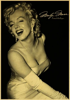Garsioji aktorė Marilyn Monroe Senovinių Plakatų Namų/Baras/Gyvenimo Dekoro kraft Popieriaus, aukštos kokybės plakatas siena lipdukas