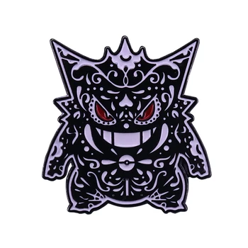 Gengar Cukraus ženklelis Meksikos Kaukolė Dieną Miręs menas papuošalai Nintendo žaidėjus mash up
