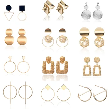 Geometrinis auskarai Moterų Mados auskarai ilgai sutartis Kabinti Tabaluoti Auskarai Lašas Earing šiuolaikinės jewelary
