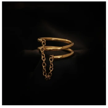 GHIDBK Titano Plieno Minimalistinio Sluoksniavimasis, Grandinės, Žiedai, Geometrinis Pareiškimą, Skirtos Vielos Žiedais Moterų Gatvės Stiliaus Papuošalai Ins