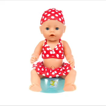 Gimė Nauja Baby Lėlės Drabužiai Tinka 18 colių 43cm Lėlės Raudonos Lūpos Degančių Tetrafolium maudymosi kostiumėlį Reikmenys Kūdikio Gimtadienio Dovana