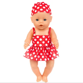 Gimė Nauja Baby Lėlės Drabužiai Tinka 18 colių 43cm Lėlės Raudonos Lūpos Degančių Tetrafolium maudymosi kostiumėlį Reikmenys Kūdikio Gimtadienio Dovana