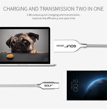 GOLFO 1m Tipas-C USB Greito Įkrovimo Kabelis Samsung S10 S20 S8 S9 Plus LG V30 G5 G6 OnePlus 6T 6 7 Pro 