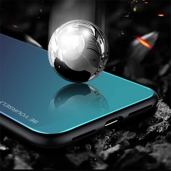 Gradientas Grūdintas Stiklas Case For Samsung Galaxy A7 2018 A750 A5 2017 A6 A8 J4 J6 Plius J8 2018 Atsparus Smūgiams Padengti Šarvai Fundas