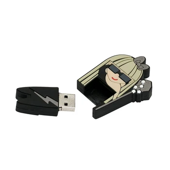 Gražus Deivė Lady GaGa Modelis USB Flash Drive 8GB 16GB 32GB 64GB 128GB 256 GB USB 2.0 Flash Memory Stick Kūrybos Pendrive