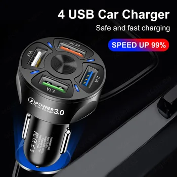 Greitai Įkrauti 3.0 Greito Įkrovimo 4 USB Automobilinis Įkroviklis, Skirtas Samsung 