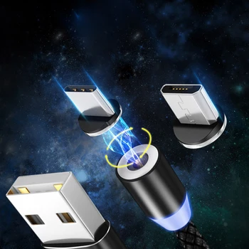 Greitas Įkrovimas USB C Tipo Kabelis Smartfon Magnetinio USB Kabelis Magnetas Įkroviklis Duomenų Mokestį, Micro USB Kabelio