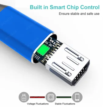 Greito Įkrovimo Micro USB Laidas Duomenų Laidas Įkroviklis Adapteris, Skirtas 